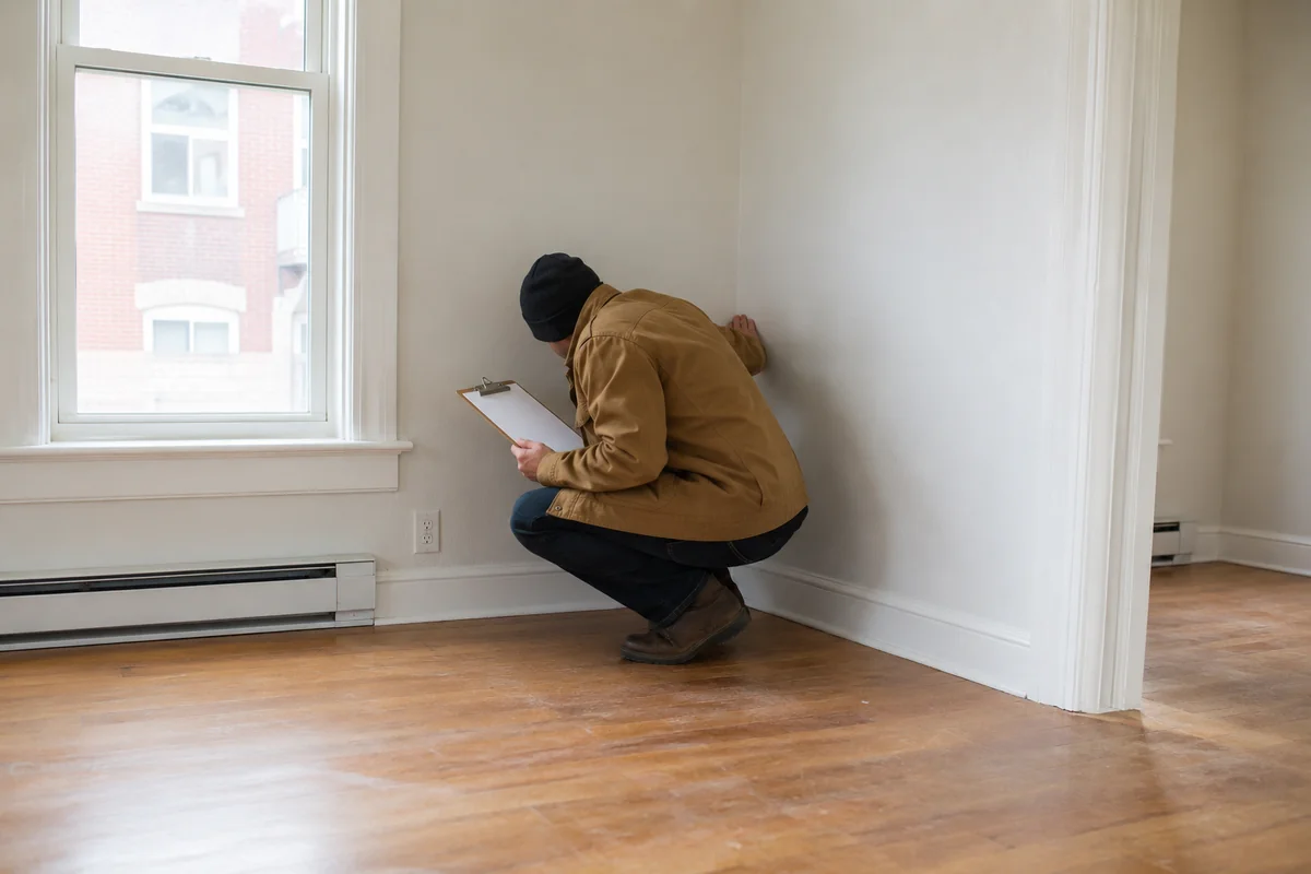An empty rental during a turnover inspection